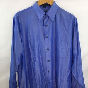 DKNY Blue Mens Shirt Large Long Sleeve 16 1/2 - 32
